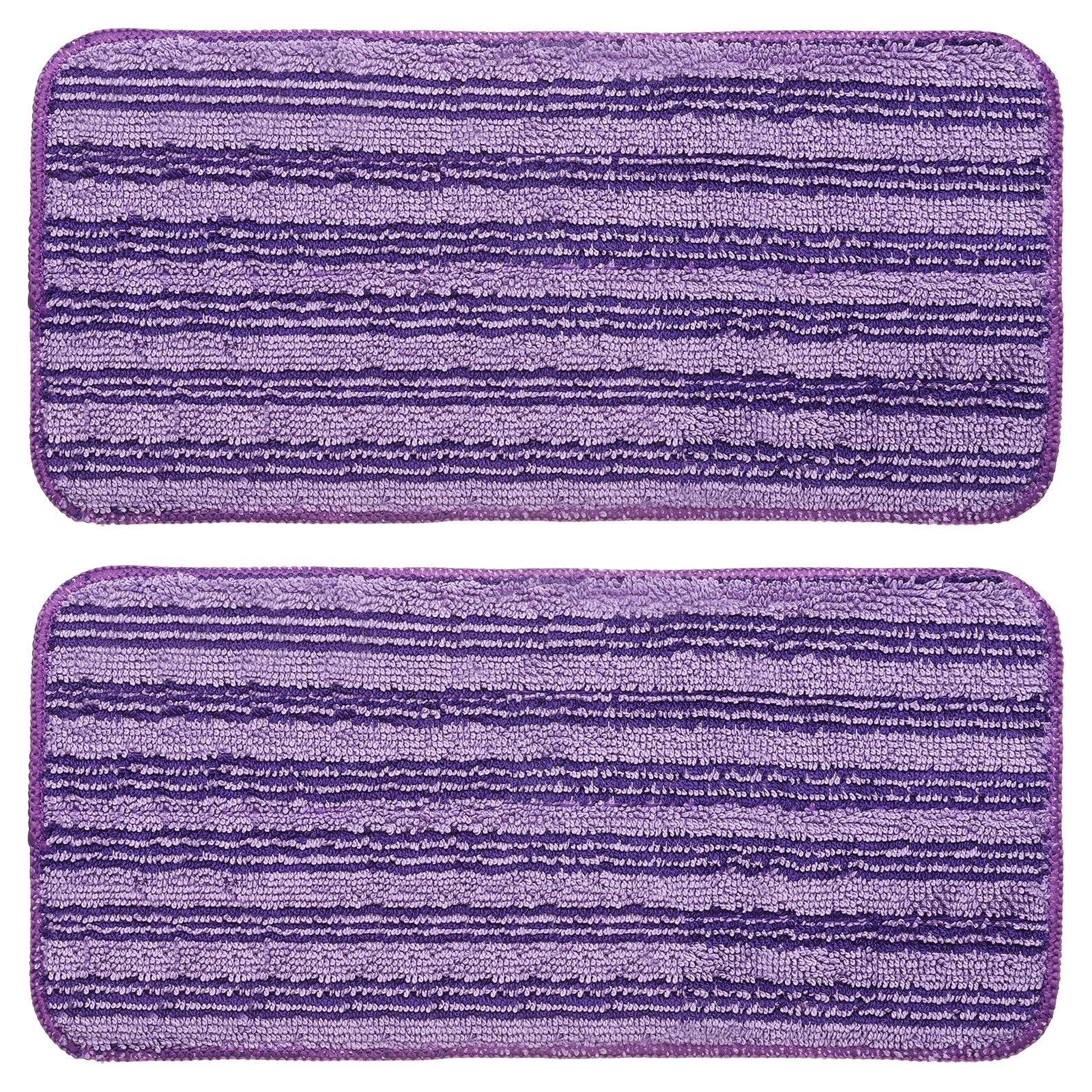 2Pcs 11.8x5.5" Microfiber Mop Pads, Reusable Flat Mop Pads Refills, Purple