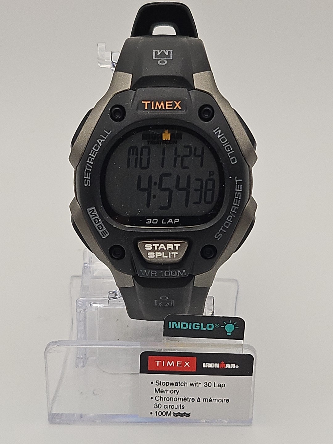 Timex Ironman Classic 30 Lap Men's 38mm Black Gray Digital Watch 100M T5E901