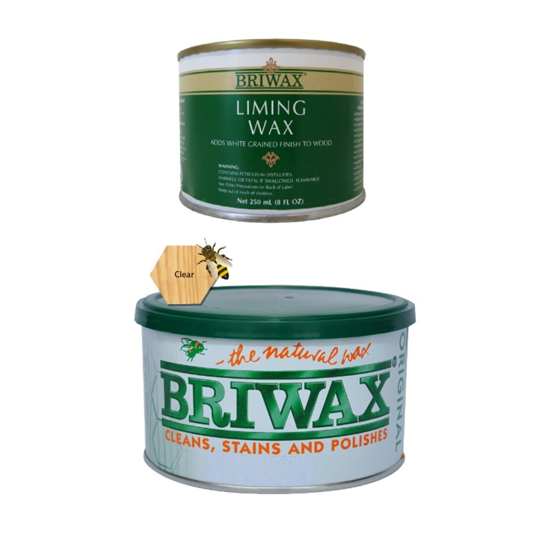 Briwax Original 16 Oz. Furniture Polish & 8 Oz. Liming Wax