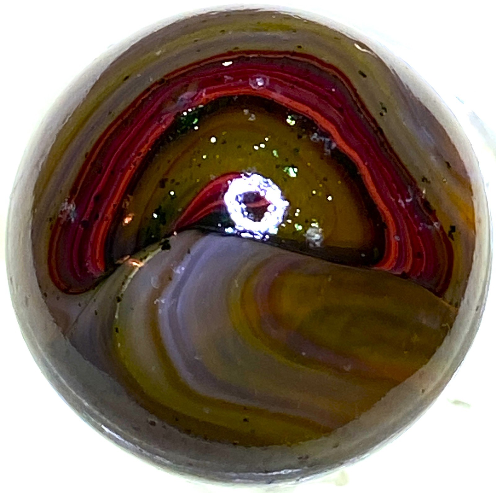 DAS/JABO DARKY WITH AVENTURINE SPECKS / OXBLOOD SWIRLED SHOOTER .68" BOX03/363