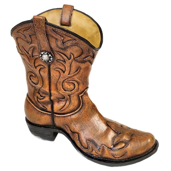 De Leon Collections 14055 Cowboy Boot Vase Brown