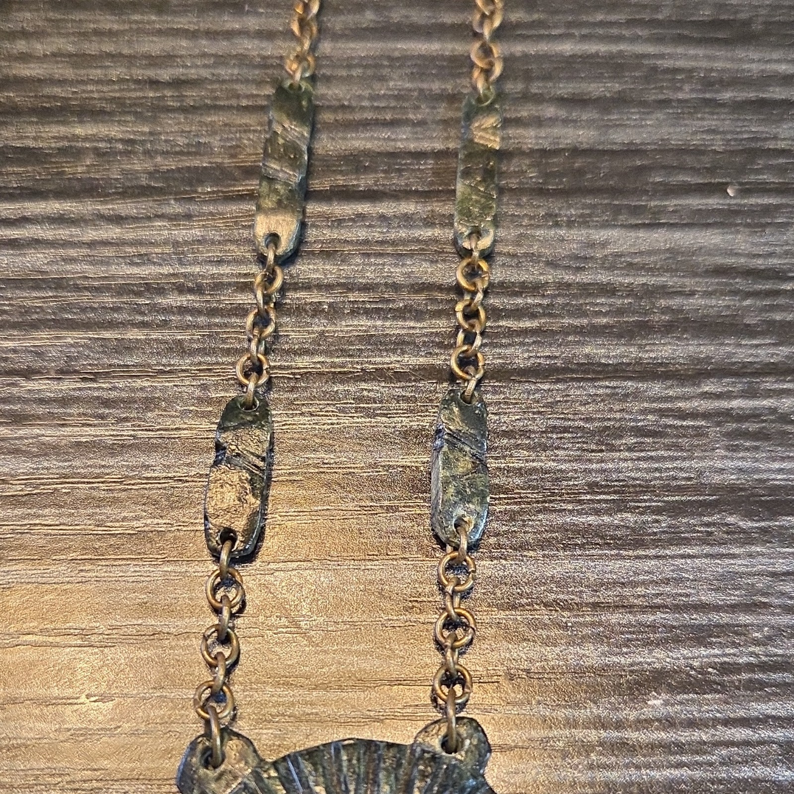 Handcrafted Brass Sun Pendant Statement Necklace Ethnic Charm Bronze