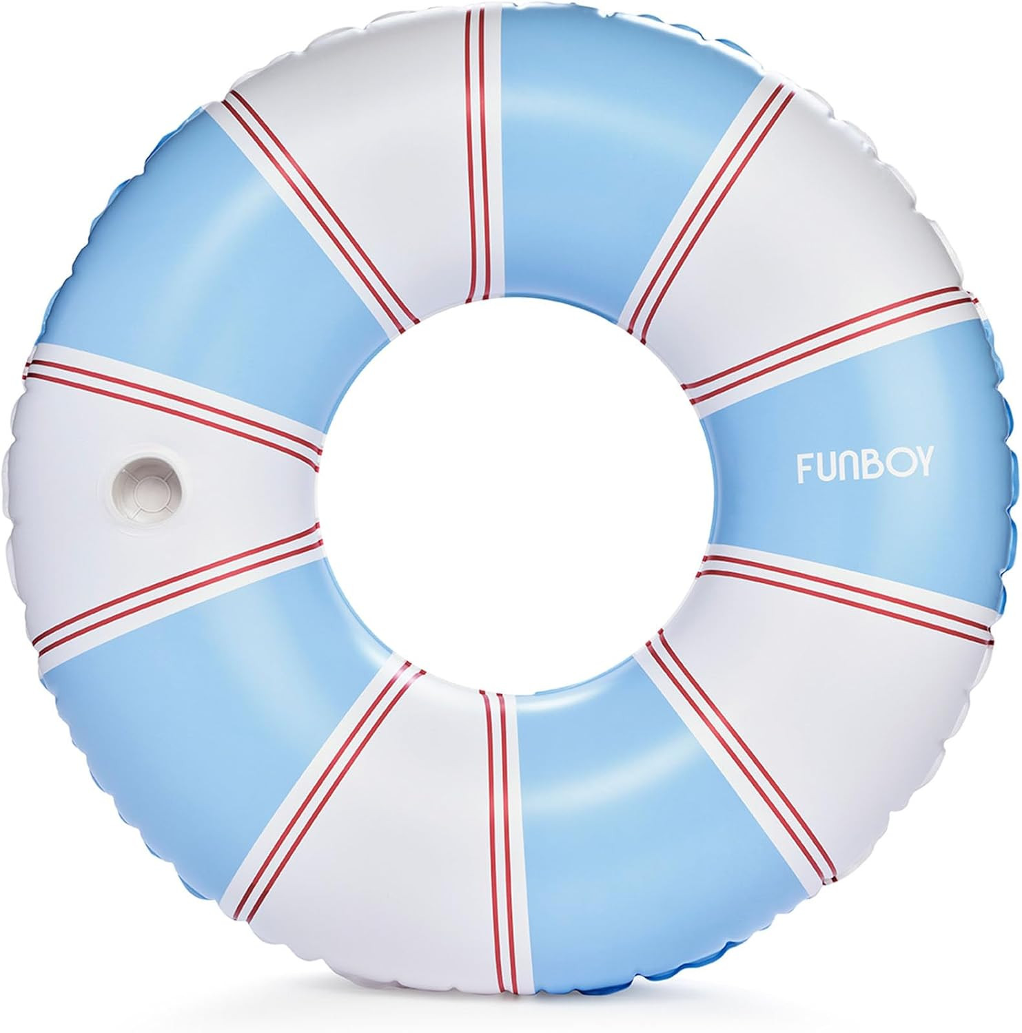 Giant Vintage Stripe Inflatable Pool Float with Cup Holder 48" Pool Float for Ad