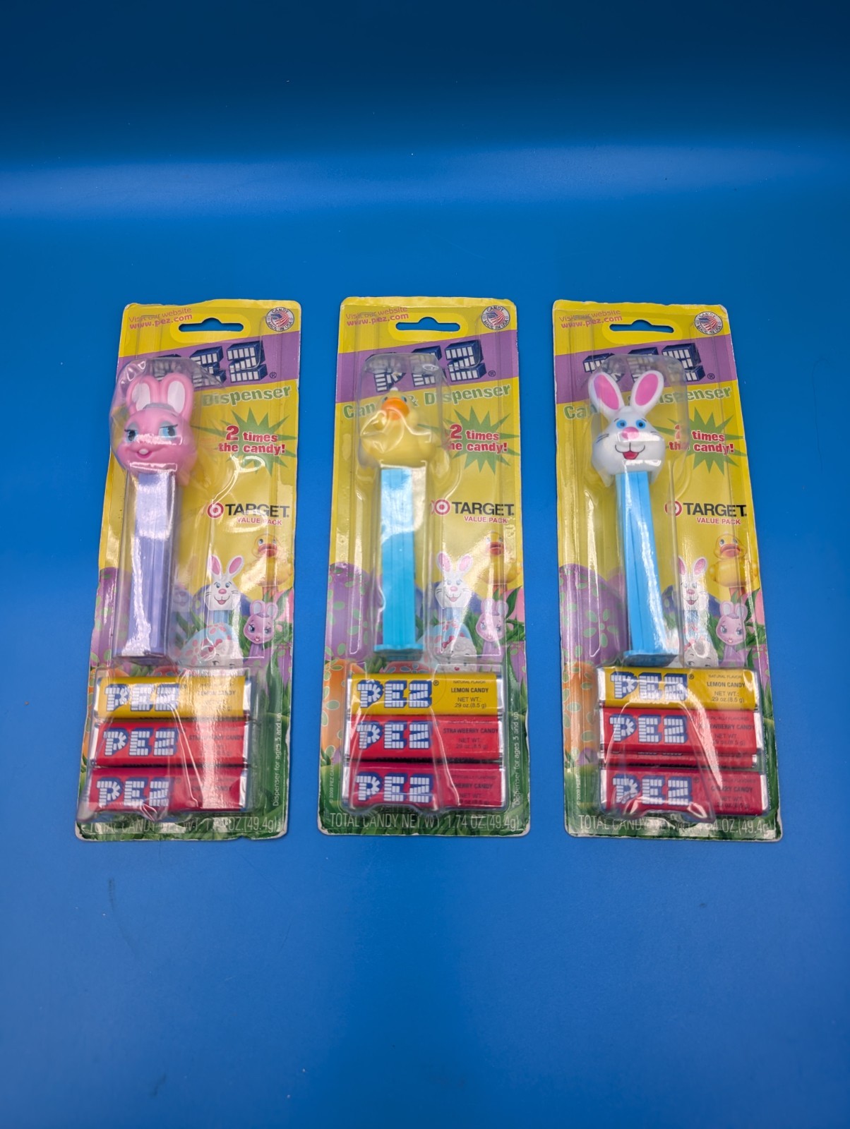 Easter PEZ Dispensers Target exclusives (Lot Of 3) ~ Sealed On Cards