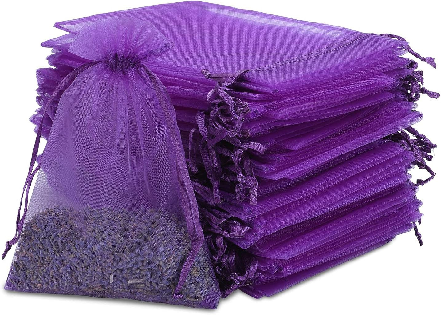 100PCS Small Mesh Bags Drawstring 3x4,Sheer Organza Bags Drawstring for Jewelry,