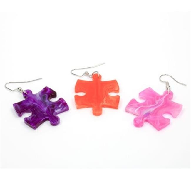 Chessex CHX54007 Hook Earrings Vortex Puzzle Piece - Set of 2