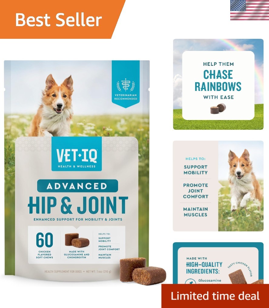 Chicken Flavored Dog Supplements - 60 Chews for Joint Mobility & Muscle Support