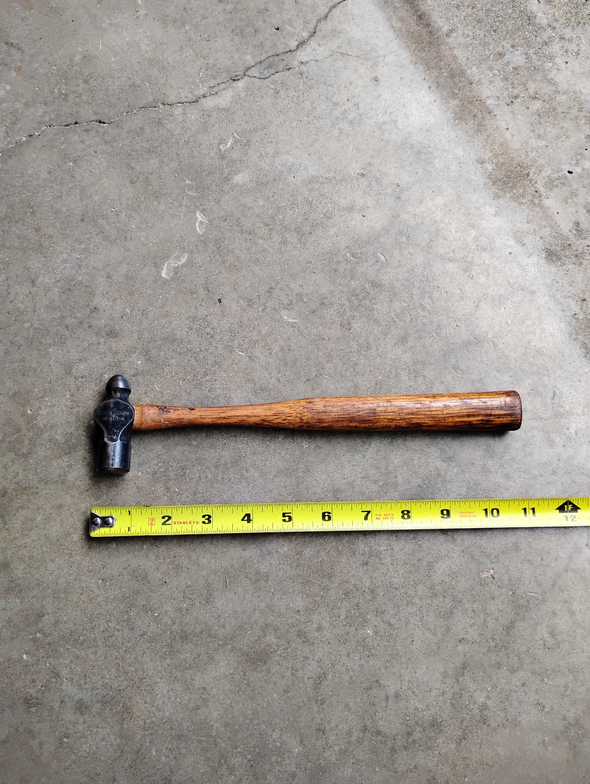 VINTAGE TRUE TEMPER 4 OZ  BALL PEEN HAMMER NO.  1504 WITH ORIGINAL HANDLE