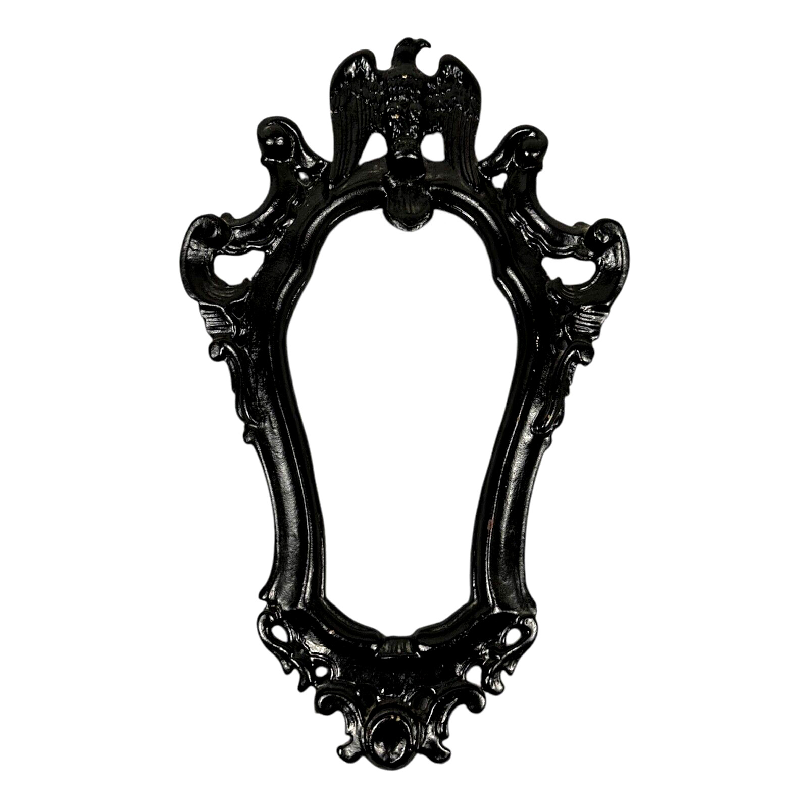 Vtg Iron Art Co JM6 Cast Iron Eagle Mirror Frame Americana Patriotic Wall Decor