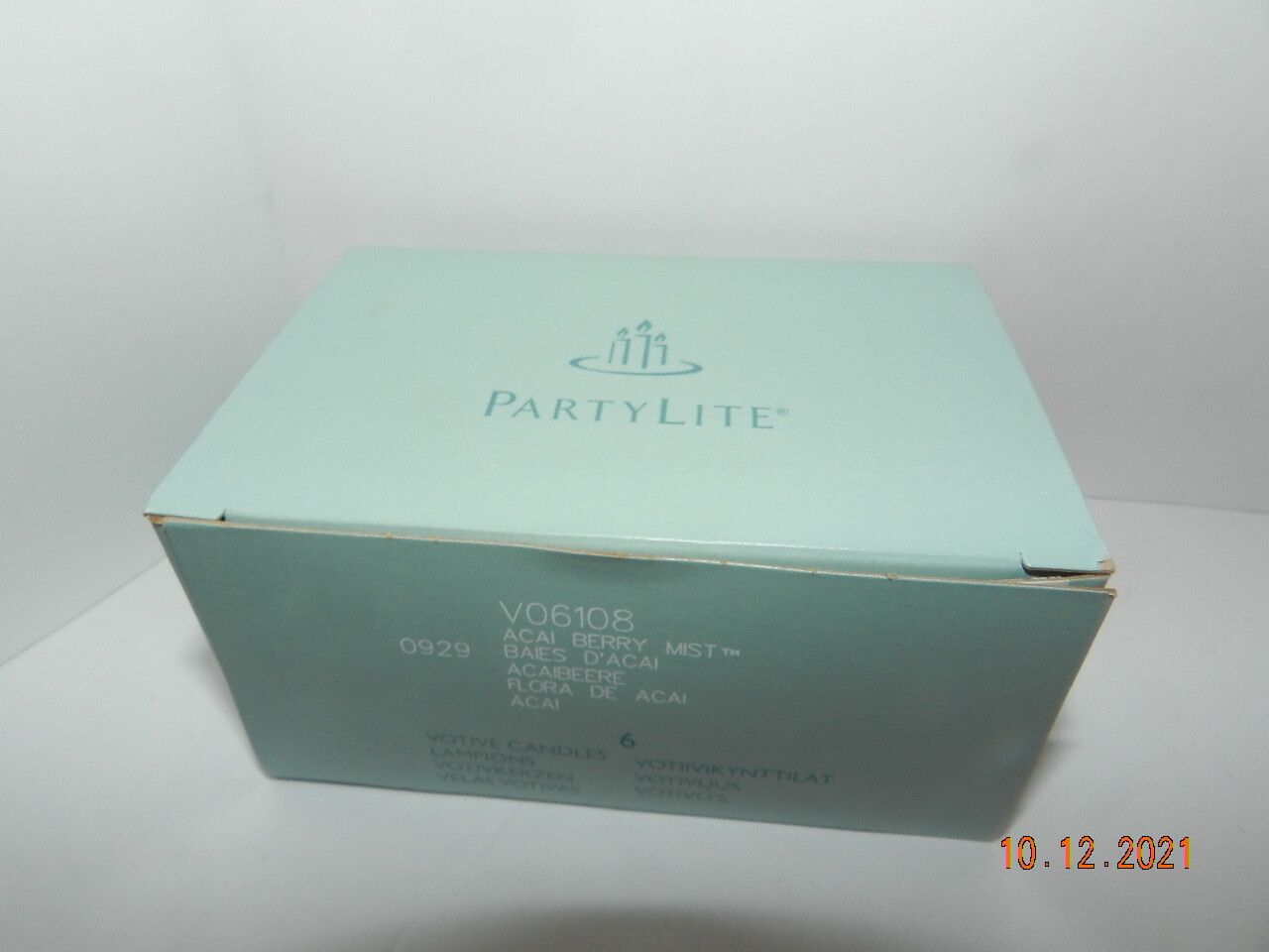 PartyLite Round Votive Candles Acai Berry Mist V06108 Boxed 6 Rare Retired New