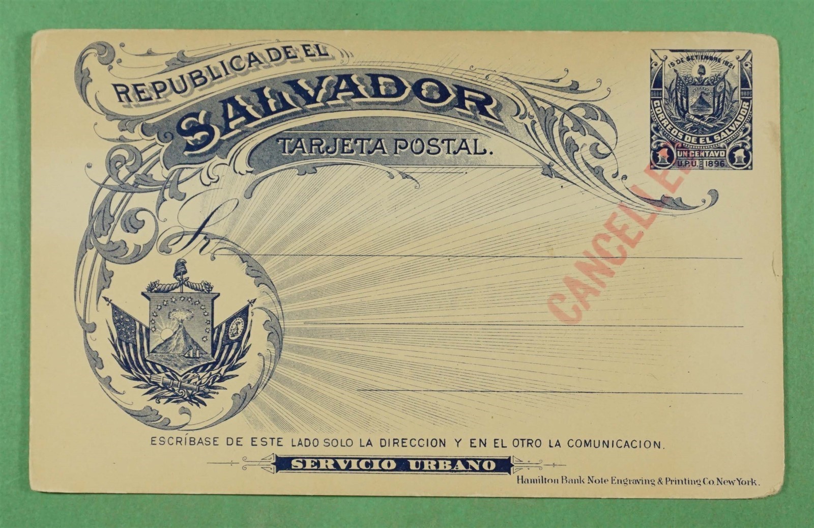 DR WHO EL SALVADOR POSTAL CARD CANCELLED R20052