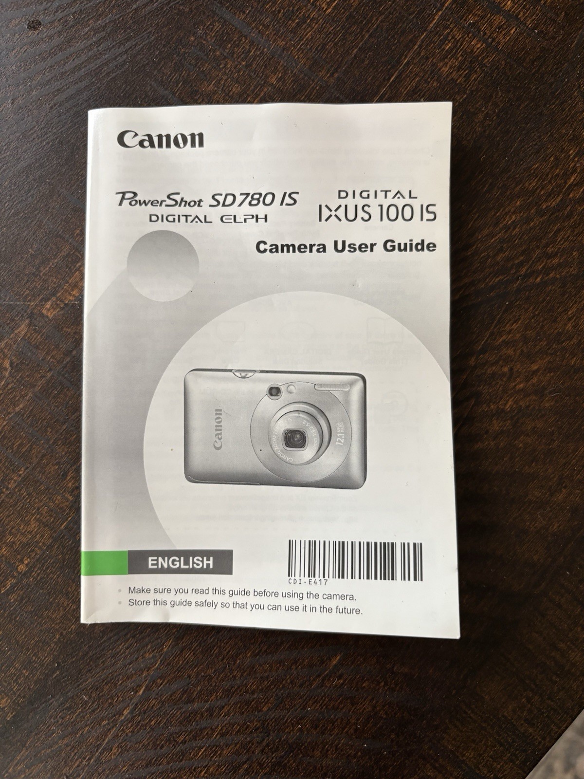 Canon Power shot SD780 IS Digital Elph Camera User Guide