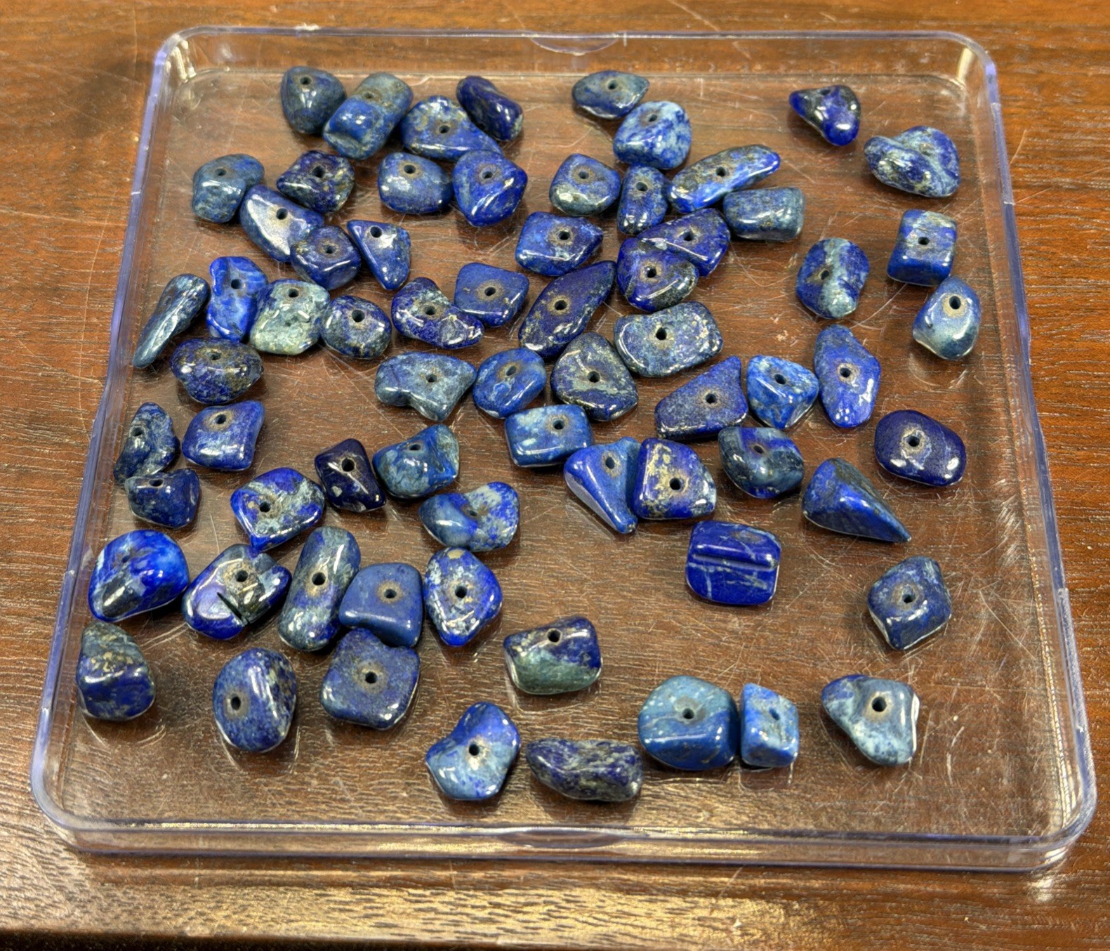 68 Loose Natural Lapis Stone Beads Chips drilled
