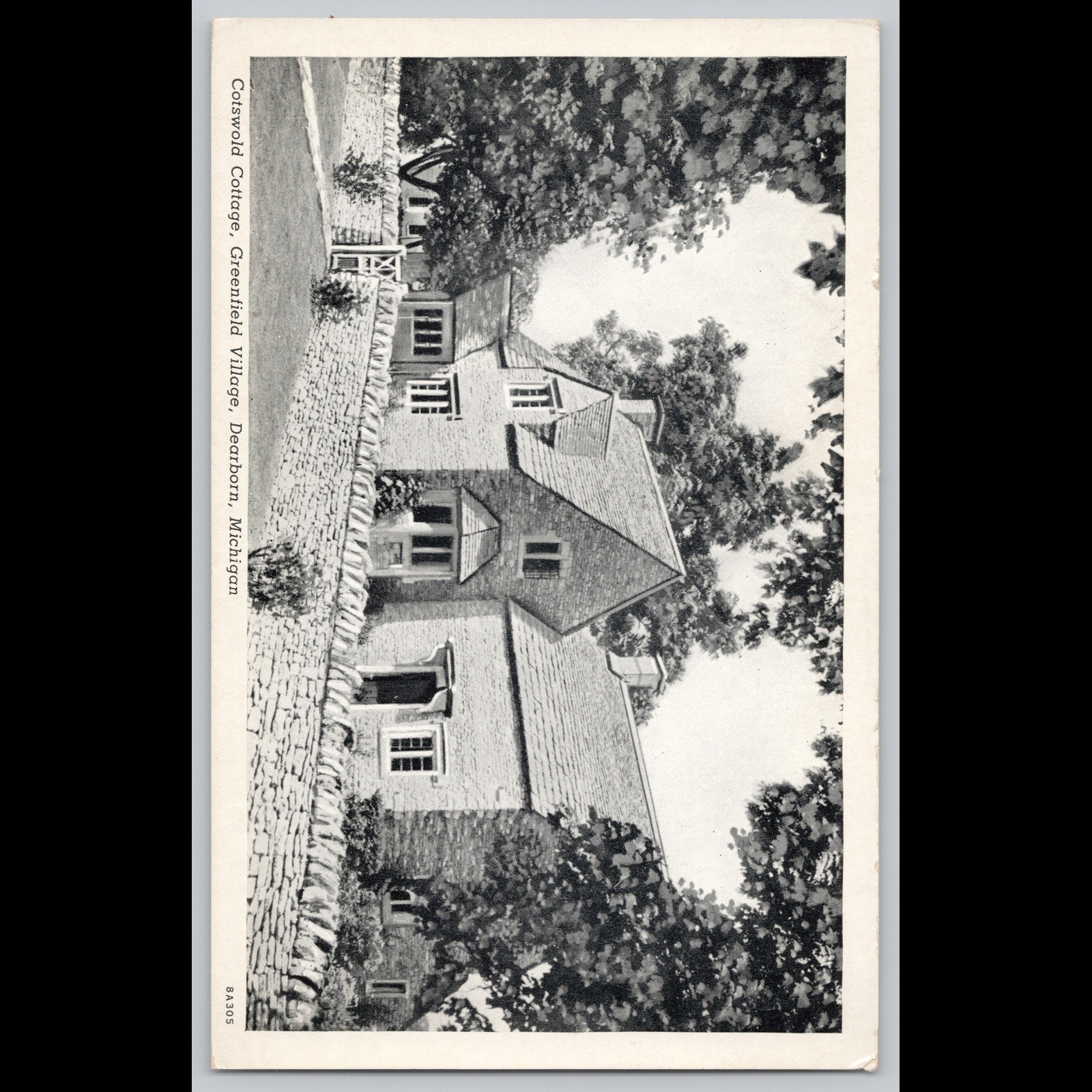 Antique Postcard Cotswold Cottage Greenfield Village Dearborn Michigan