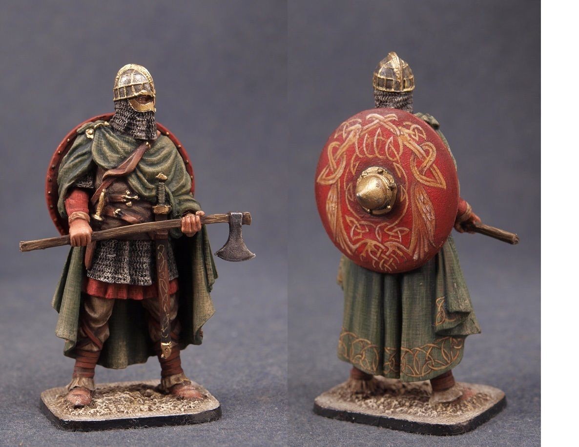 Tin toy soldiers  ELITE painte 54mm. Anglo Saxon Warrior with axe - VII Century
