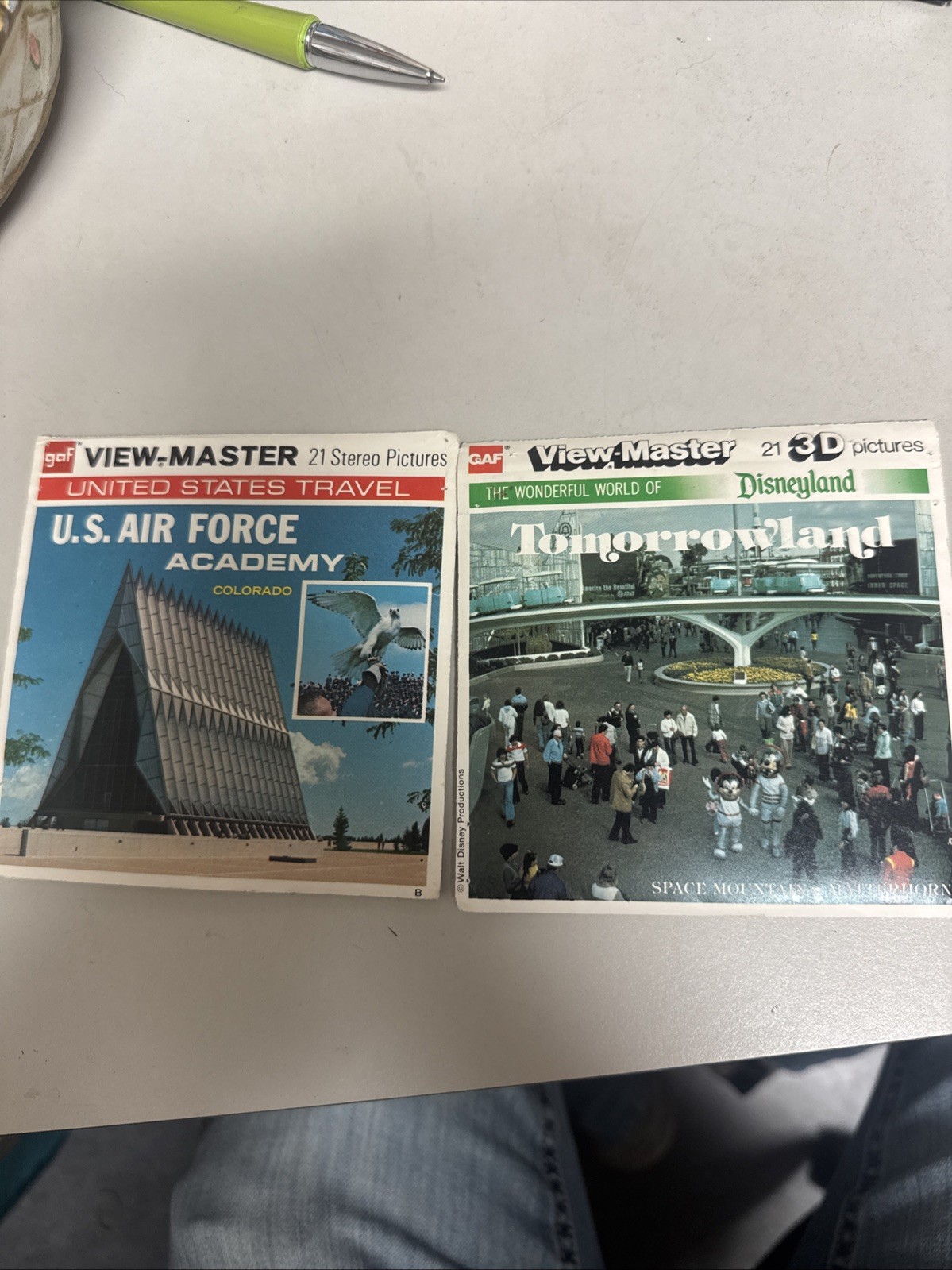 Vintage ViewMaster 3D Reels Lot Disneyland Tomorrowland & U.S. Air Force Academy