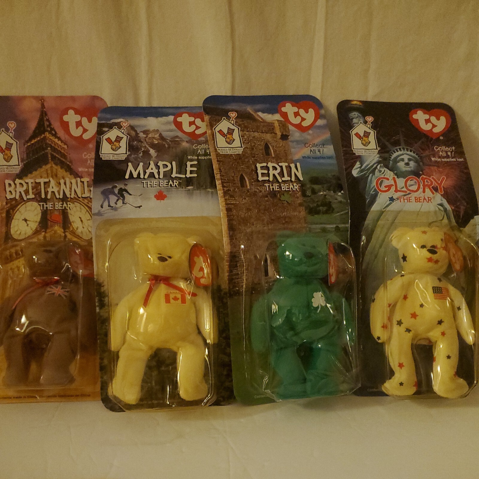 McDonald's Ty Beanie Babies Colorful Lot Rare 1999 Erin Maple Britannia Glory