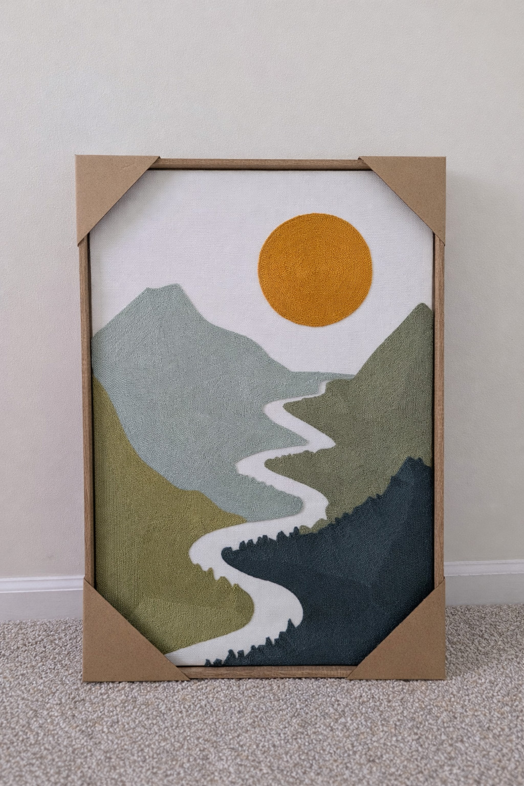 NWT BP Home Woven Wall Art Sunset Mountains  18”x26”