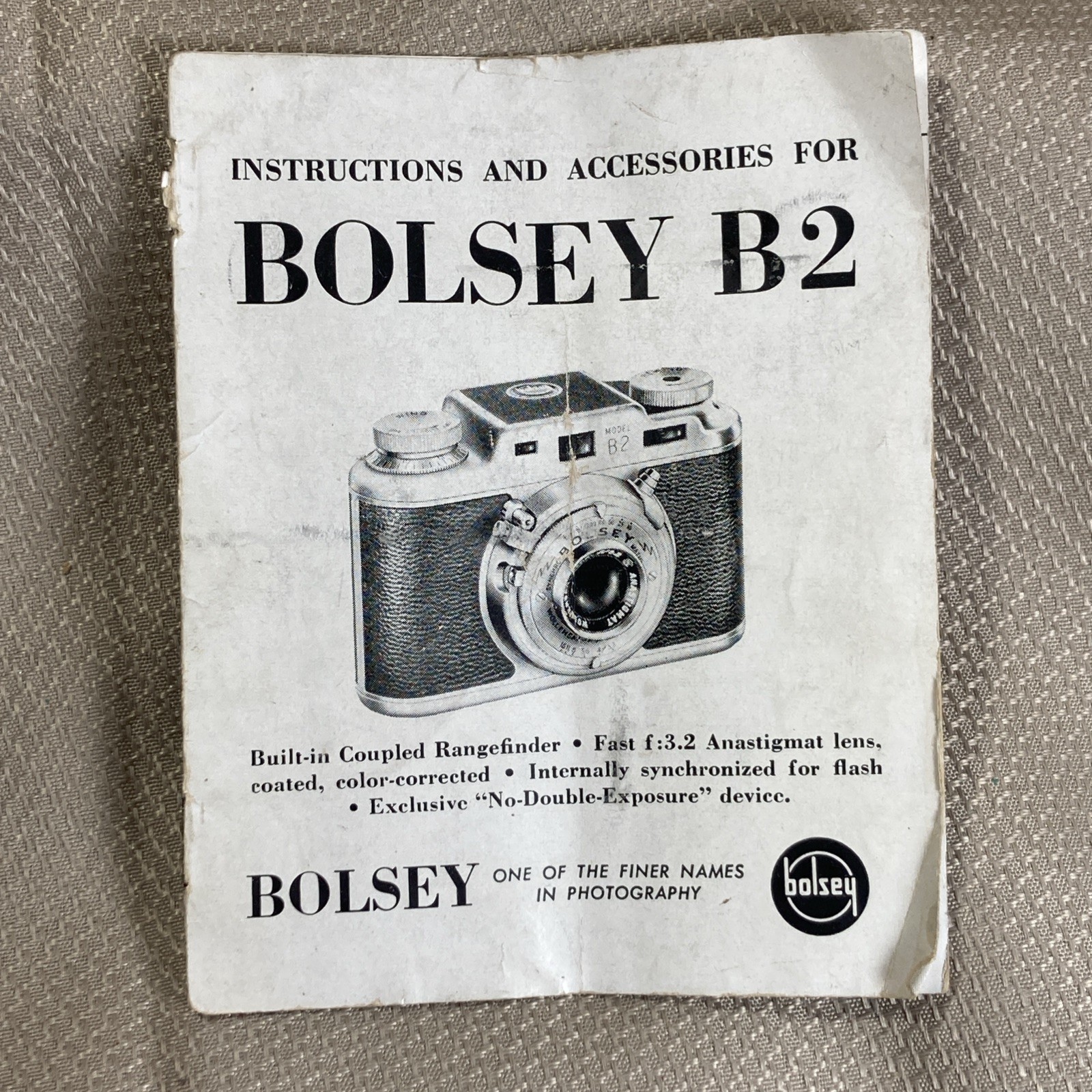 Vintage Early 50's, Bolsey B2, 35mm Camera Instructions & Product, 8 Pg, English