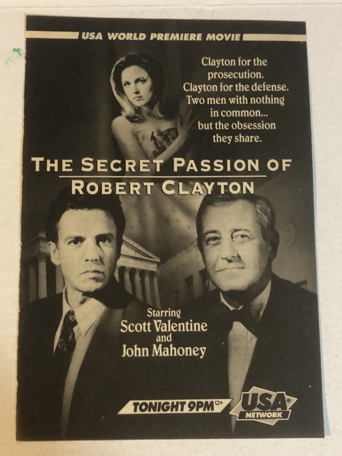Secret Passion Of Robert Clayton Movie John Mahoney Vintage Print Ad Tpa27