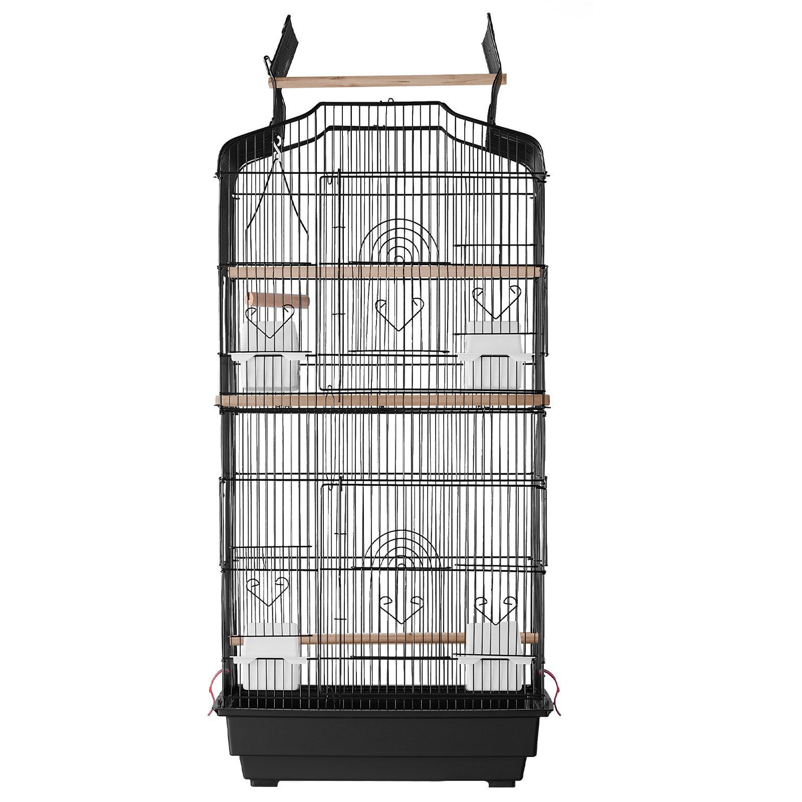 41in Premium Birdcage Open-Top 4 Feeders Swing Perch 17.95x13.98x36.42in