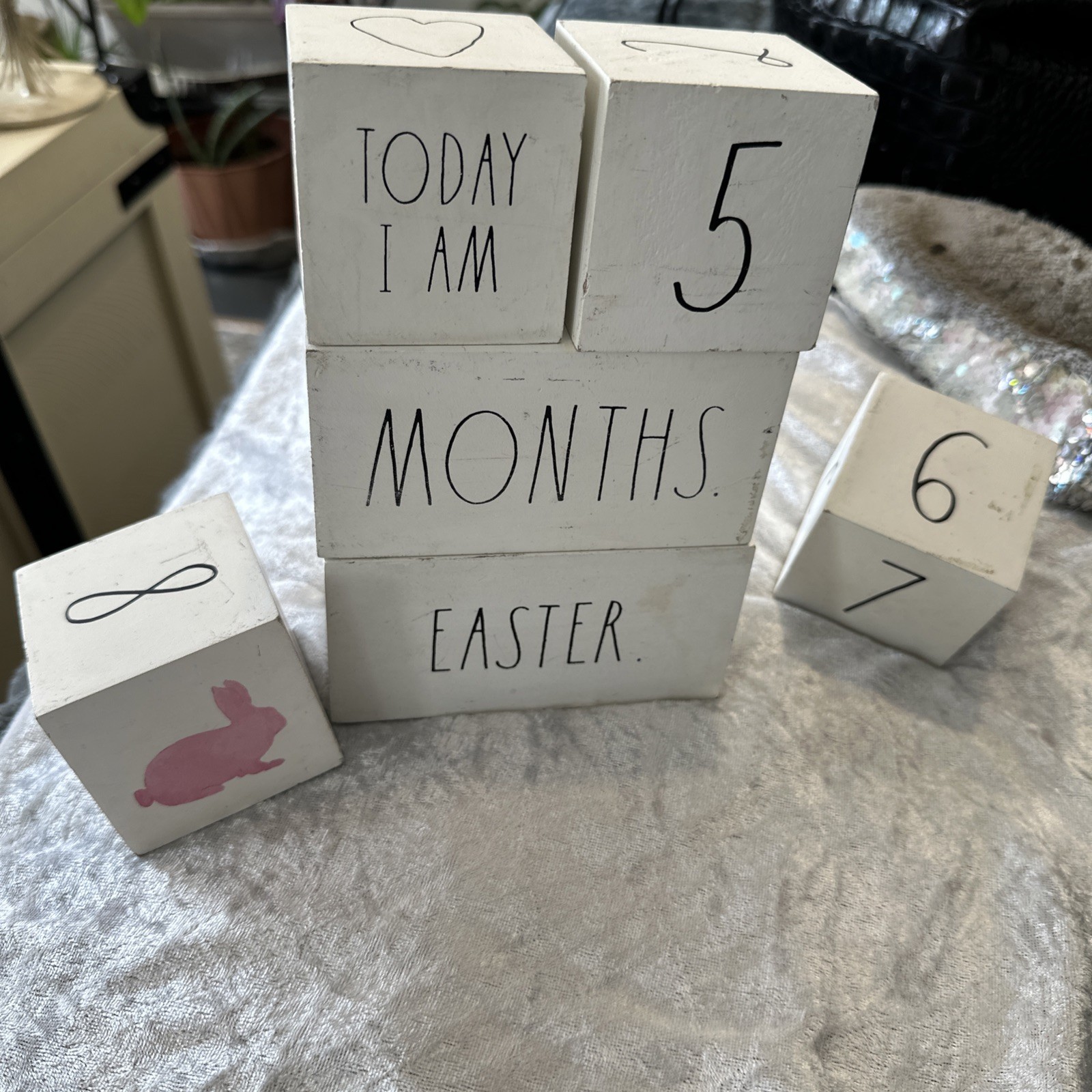 Baby Monthly,weeks, Days, Holiday My First Milestone Blocks White