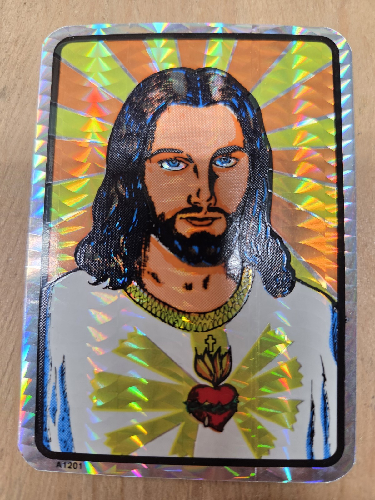 Vintage 1980's Jesus Christ Prism prismatic Vending sticker