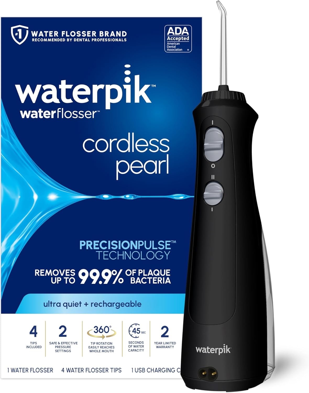 Cordless Pearl Rechargeable Water Flosser for Teeth Gums, Braces Care and Travel