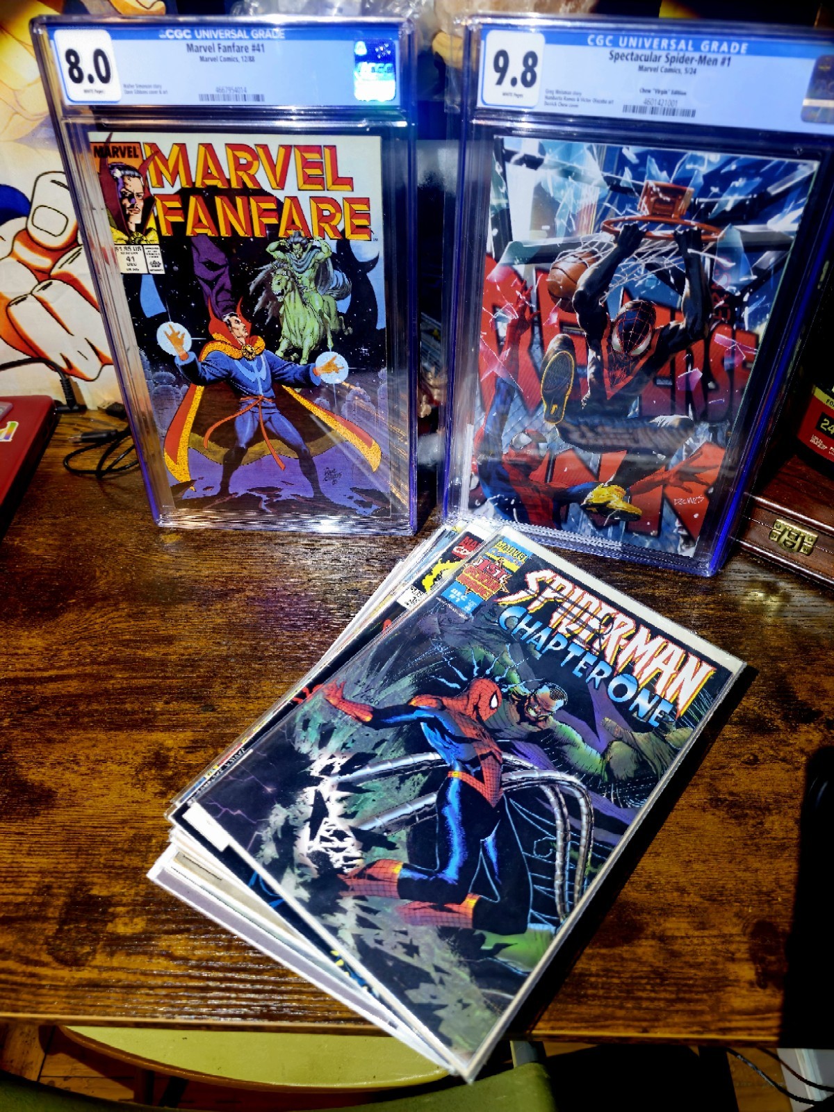 Marvel Comic Lot - Spider-Men 1 CGC 9.8 Chew Virgin, Spiderman Signed Key + More