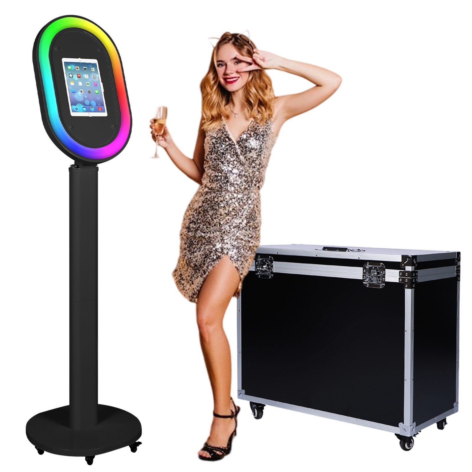 Wireless Control Portable Photo Booth for iPad 10.2"-13" – Selfie Station