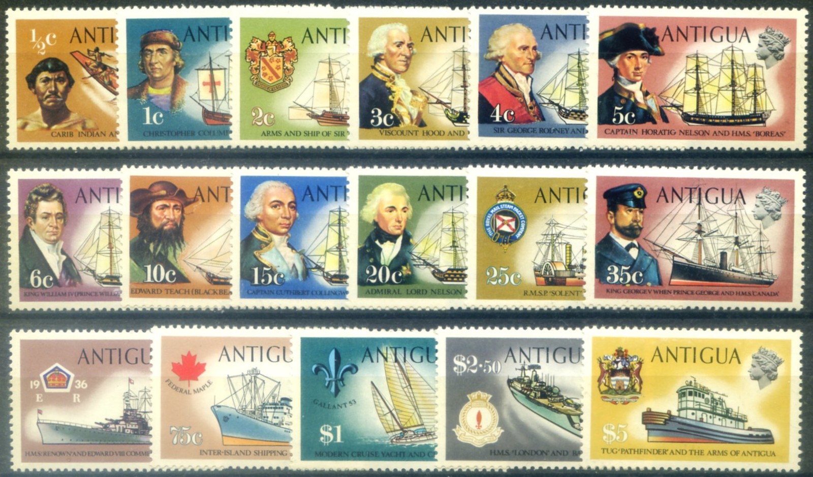 Antique. Definitive. Navigators and ships 1970.