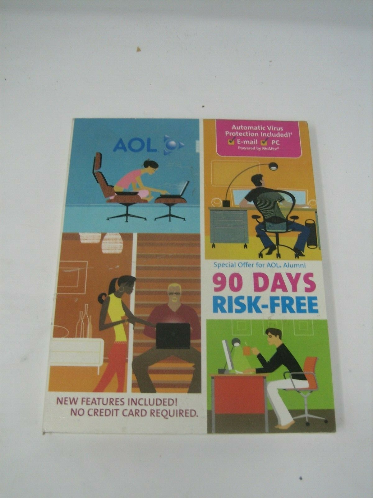 AOL 2005 Windows CD-ROM with wood case america online xp vista 98 Awesome art