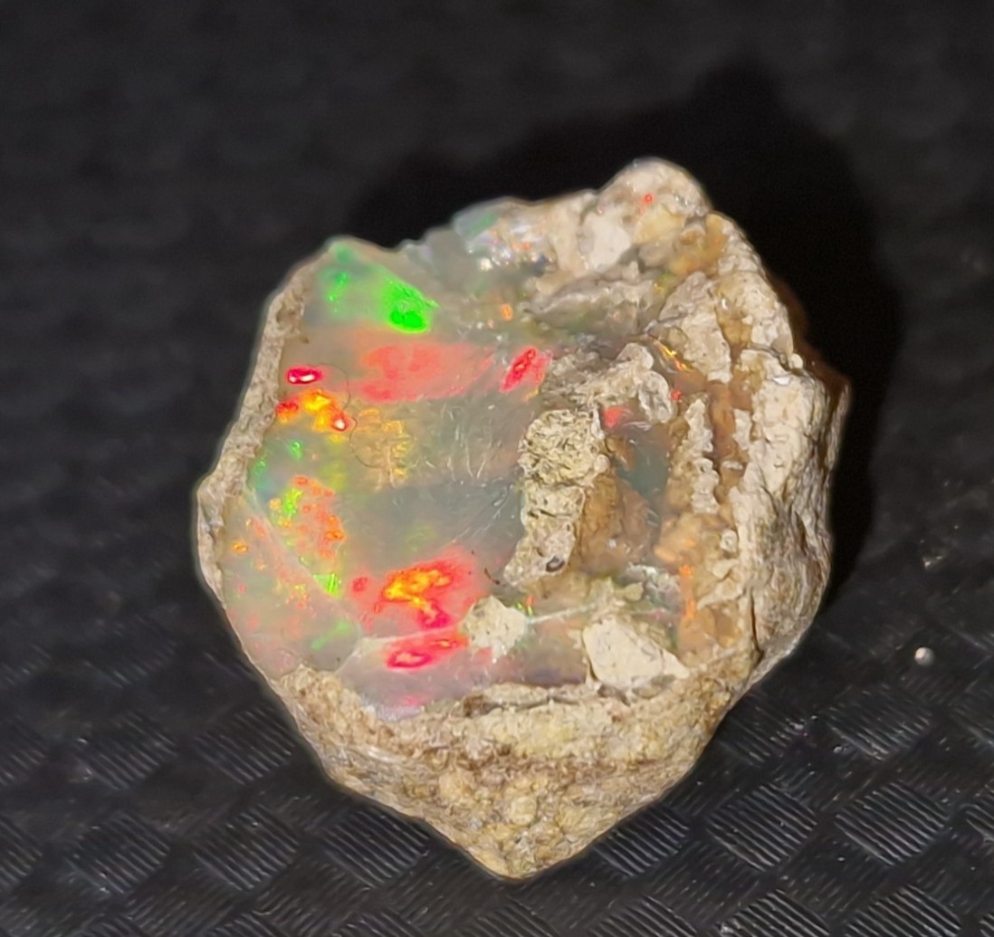 Natural 13.2ct Ethiopian Welo Opal Rough Fire Great Flash Of Colour