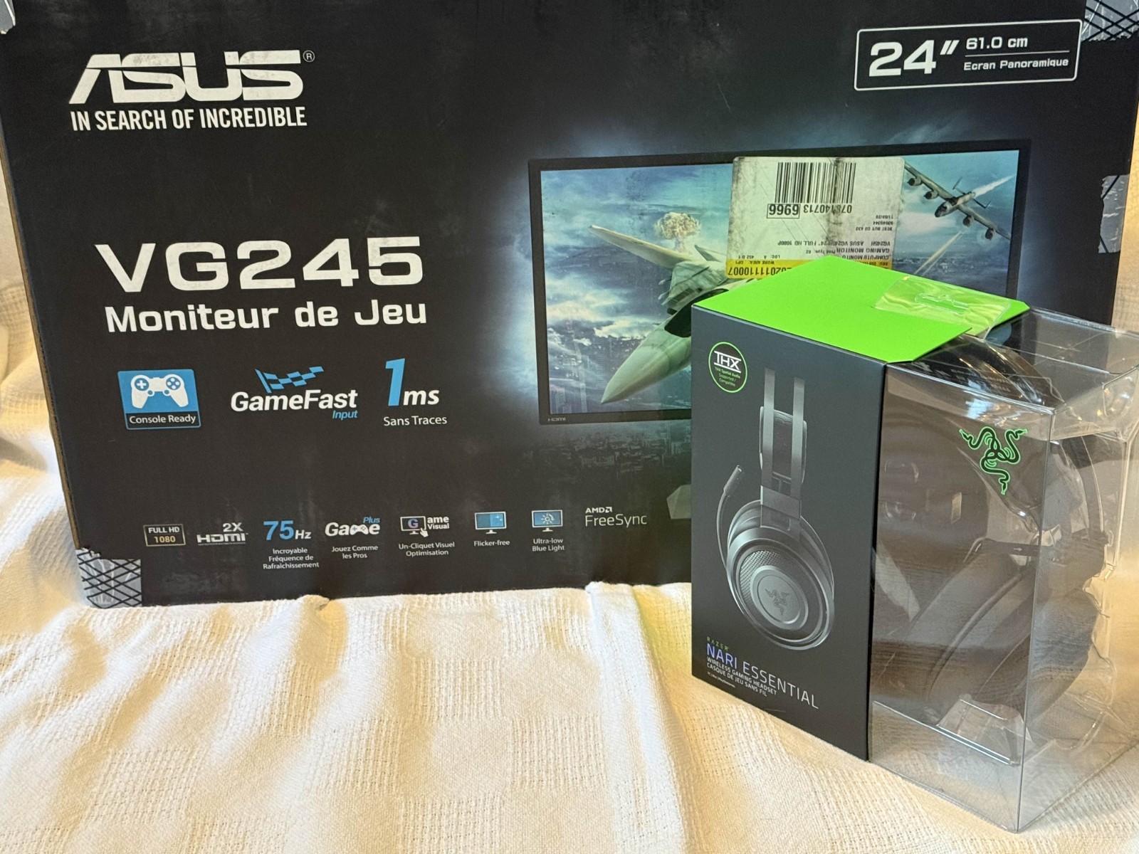 First Time Gamer Lot (Monitor and Headset Duo) Good for a Console Gamer!