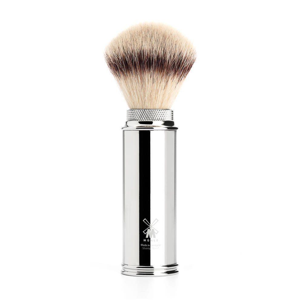 MUEHLE Shaving Brush with Fiber, Handle Material Metal, Chrome-Plated, 1 Pound