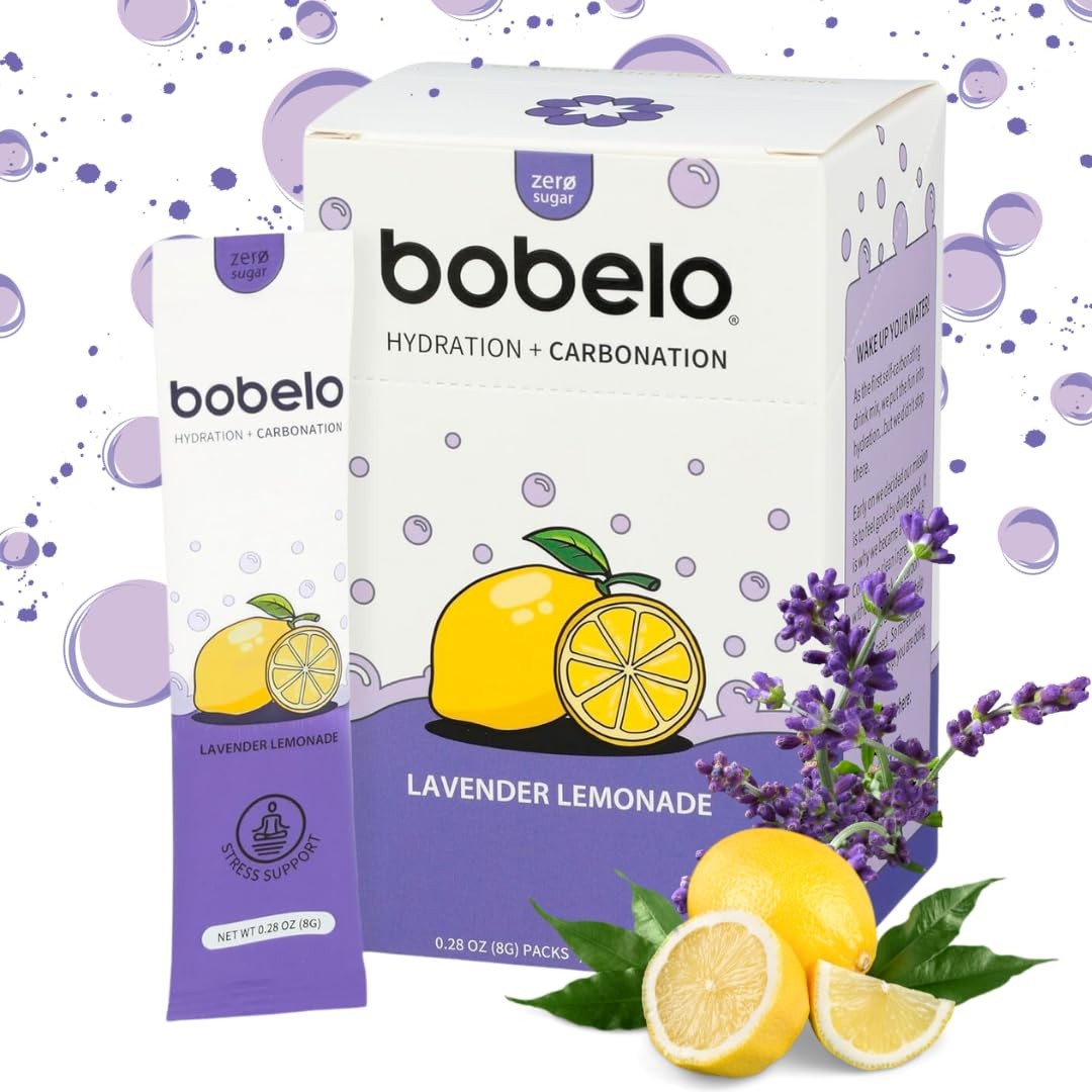 Bobelo Self Carbonating Hydration Packets, Lavender Lemonade, 30 Pack, Sparkl...