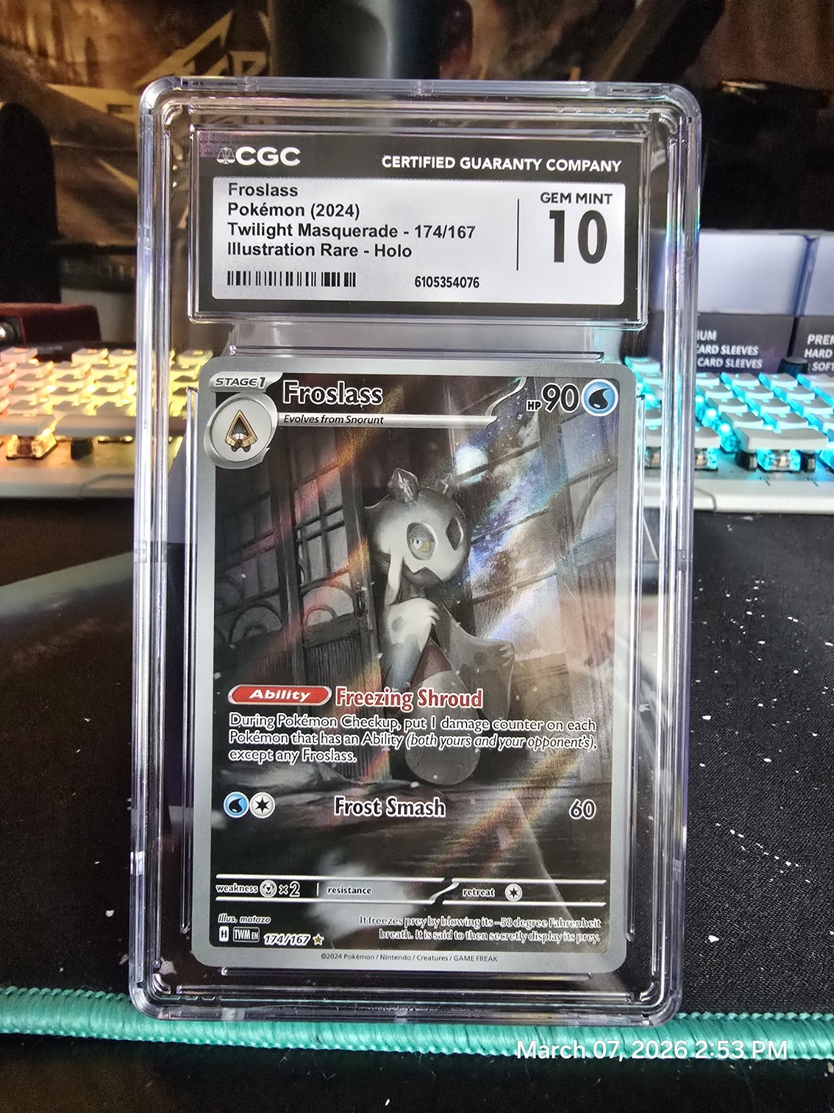 Pokémon Froslass Illustration Rare CGC 10 Holo Twilight Masquerade 174/167