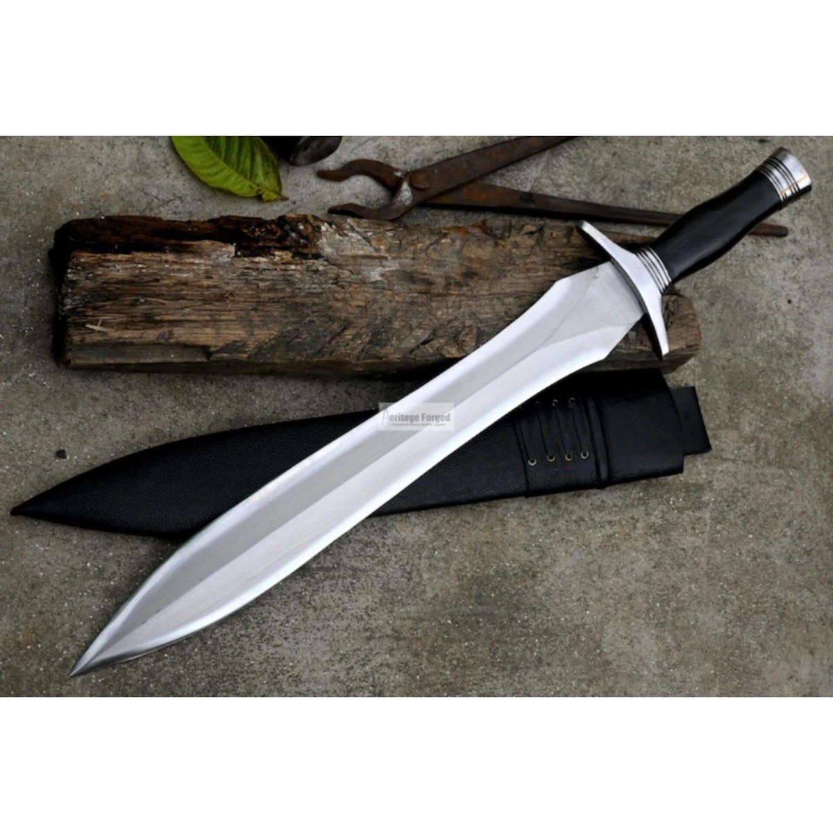 Custom Handmade Carbon Steel Blade Greek Xiphos Sword | Hunting Sword | Camping