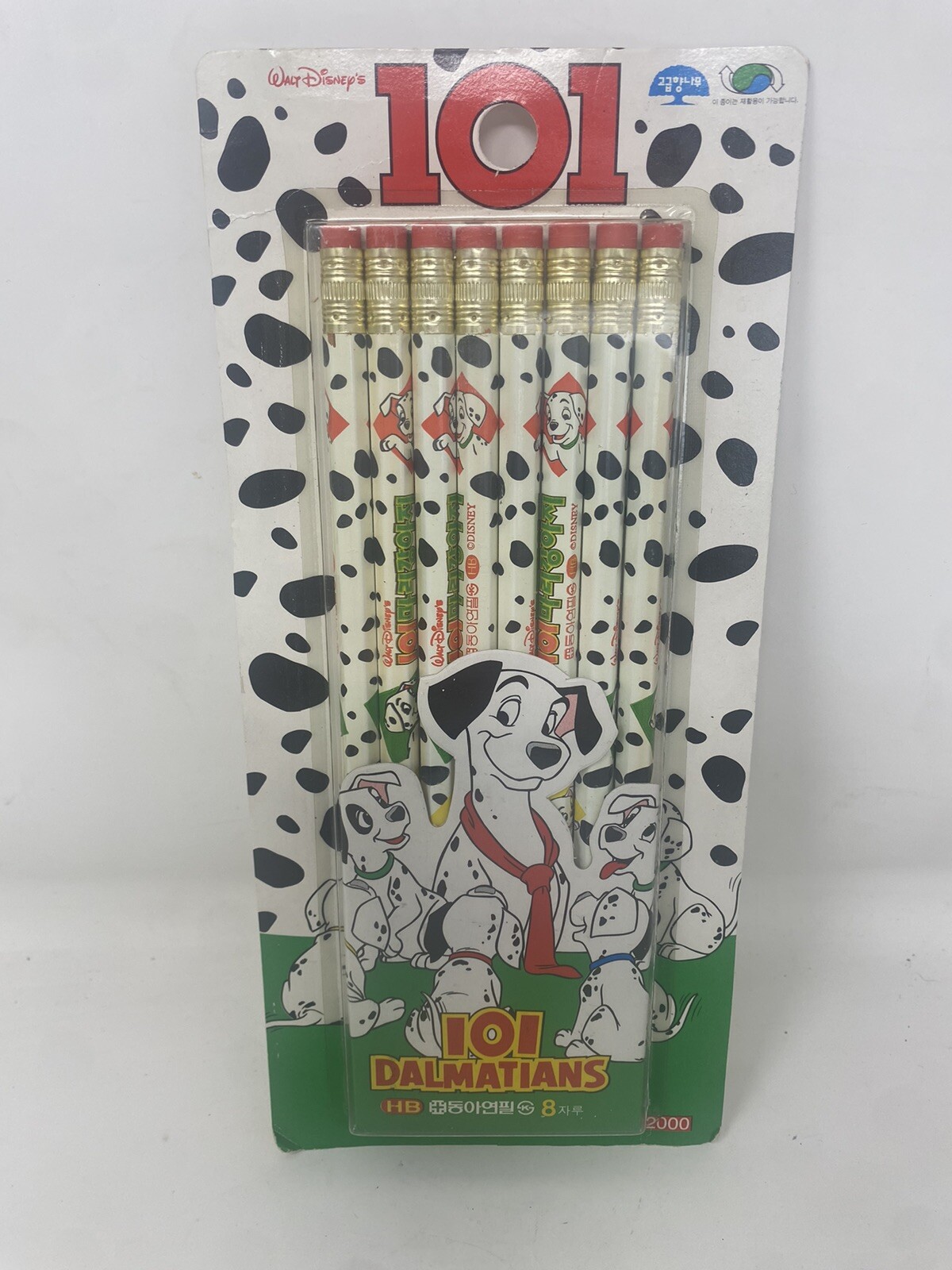 Vtg Disney 101 Dalmatians 8 Pencils NIB Dong A Pencil Co. LTD Patch Pongo Lucky