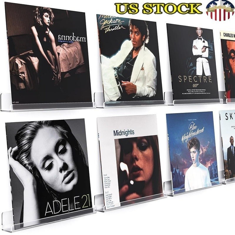 Acrylic Vinyl Record Wall Mount Display Shelf Holder Music Collectors Home Decor