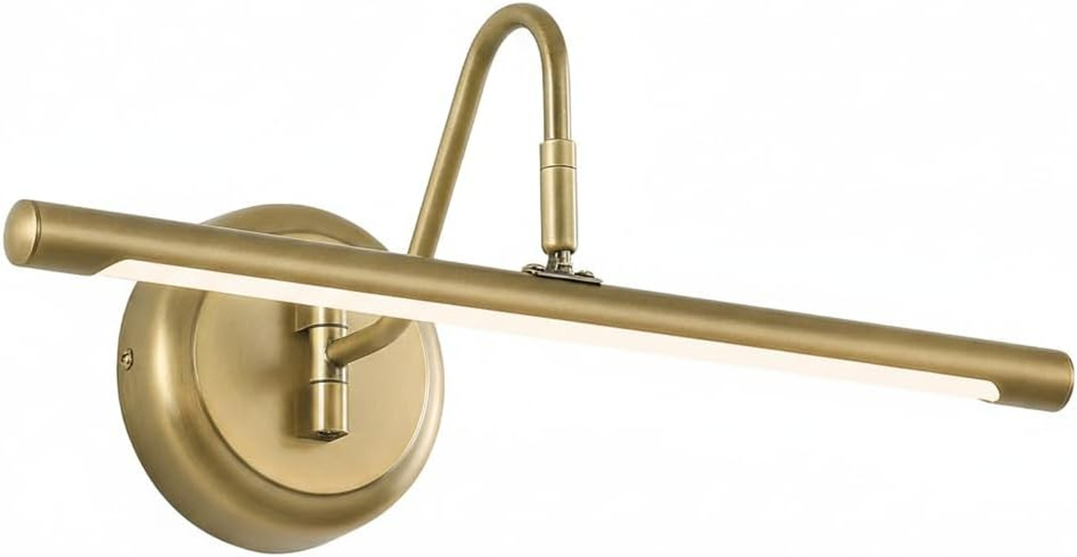 16.5" Brass Picture Light Hardwired, Adjustable LED Art Display Lighting Fixture