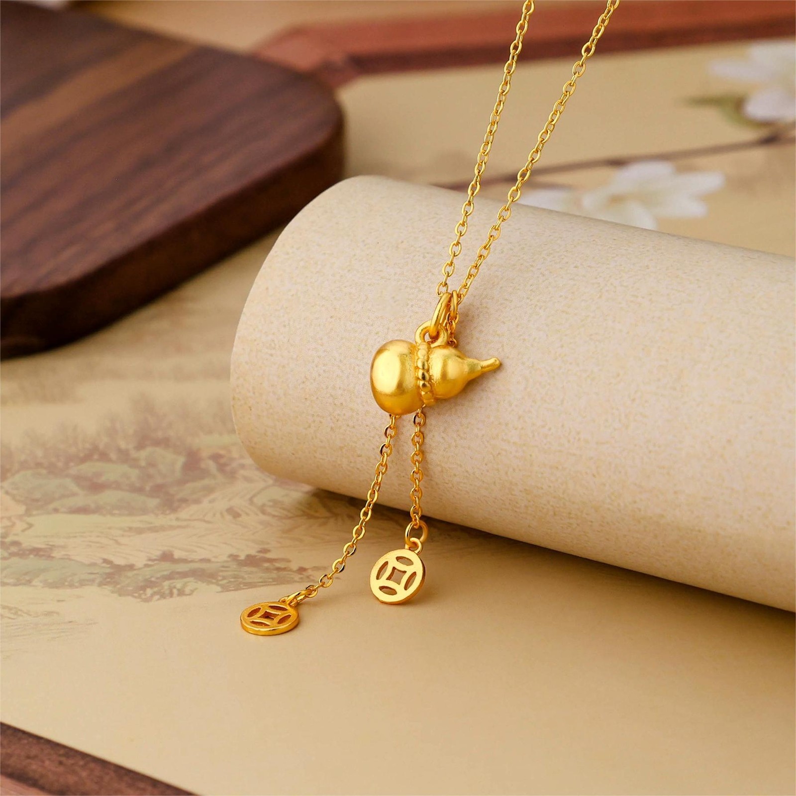 Gourd Tassel Necklace Women's Collarbone Chain New Chinese Style Gift