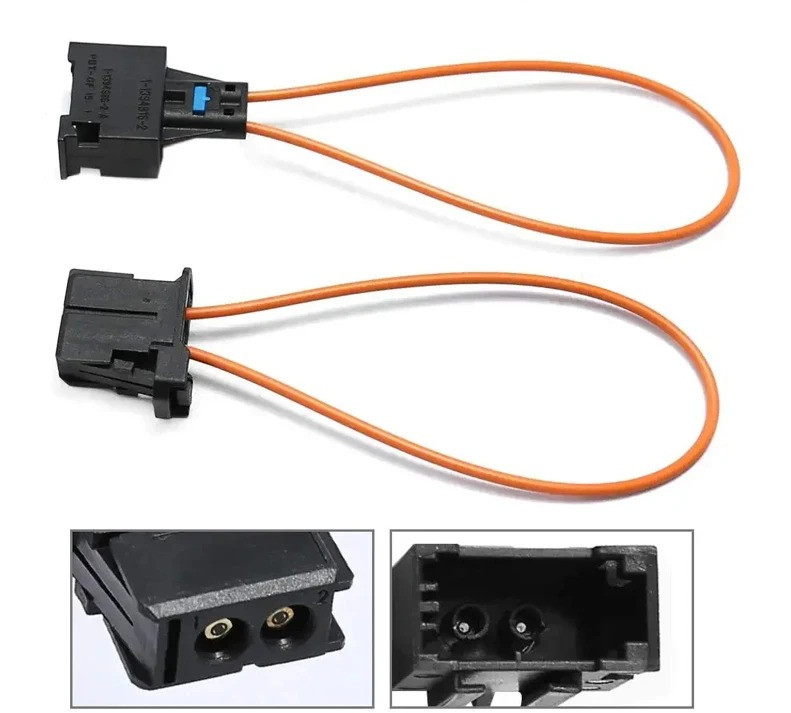 1pc Black  MOST Fiber Optic Loop Bypass Male Female Adapter Kit  Cable Connector