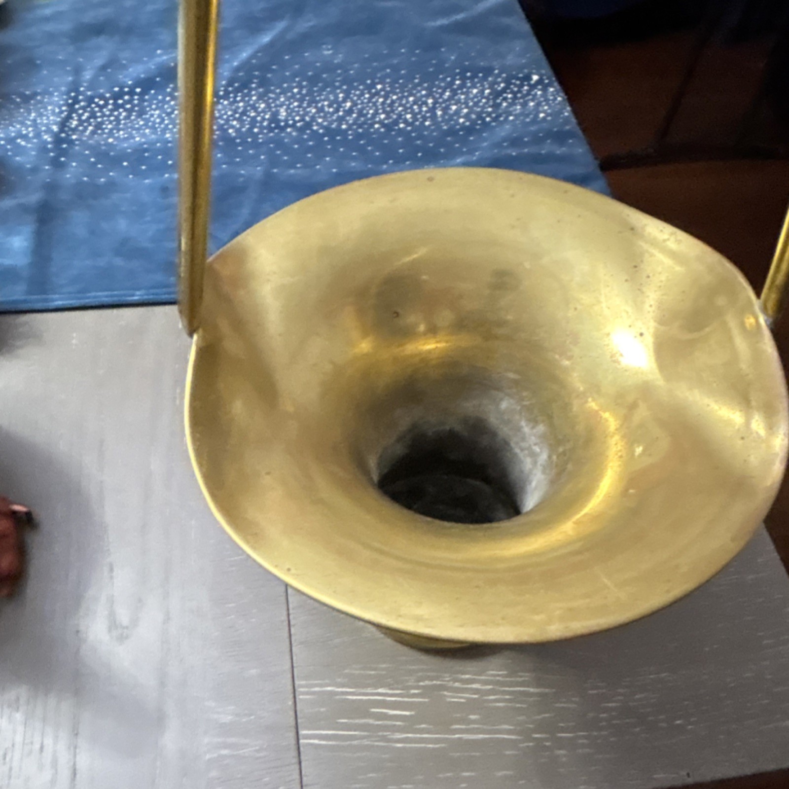 Brass Basket with Handle Metalware Vessel