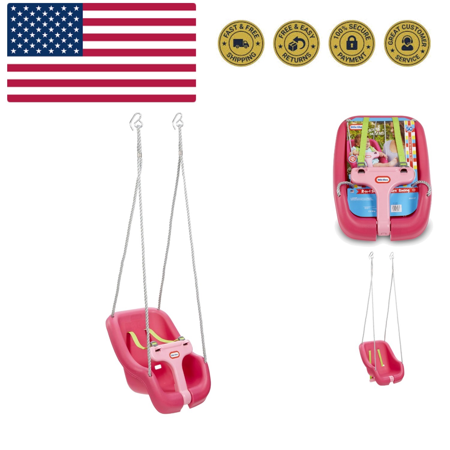 2-in-1 Snug 'n Secure Swing Magenta