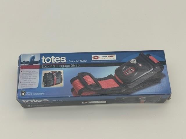totes Luggage Strap 3 Dial Travel Entry Combination Red & Black Up To 77" NEW