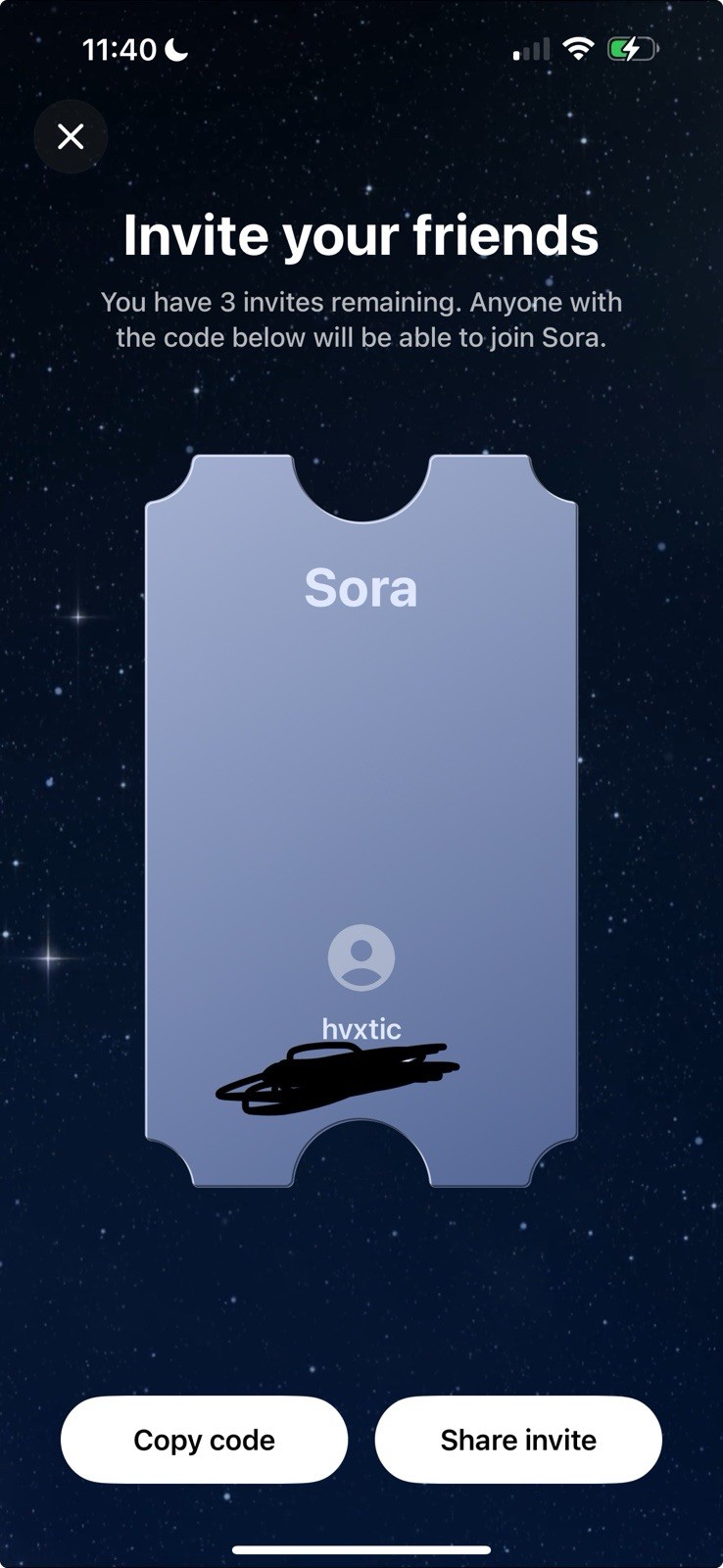 OpenAI Sora 2 Invite Access Code FAST DELIVERY personal only 4
