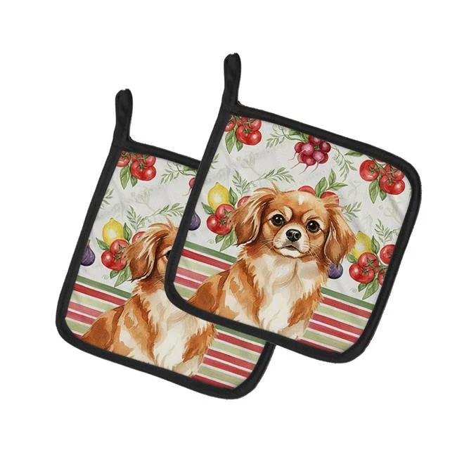 Carolines Treasures WDK8442PTHD Unisex Adult Red Tibetan Spaniel Vegetables P...