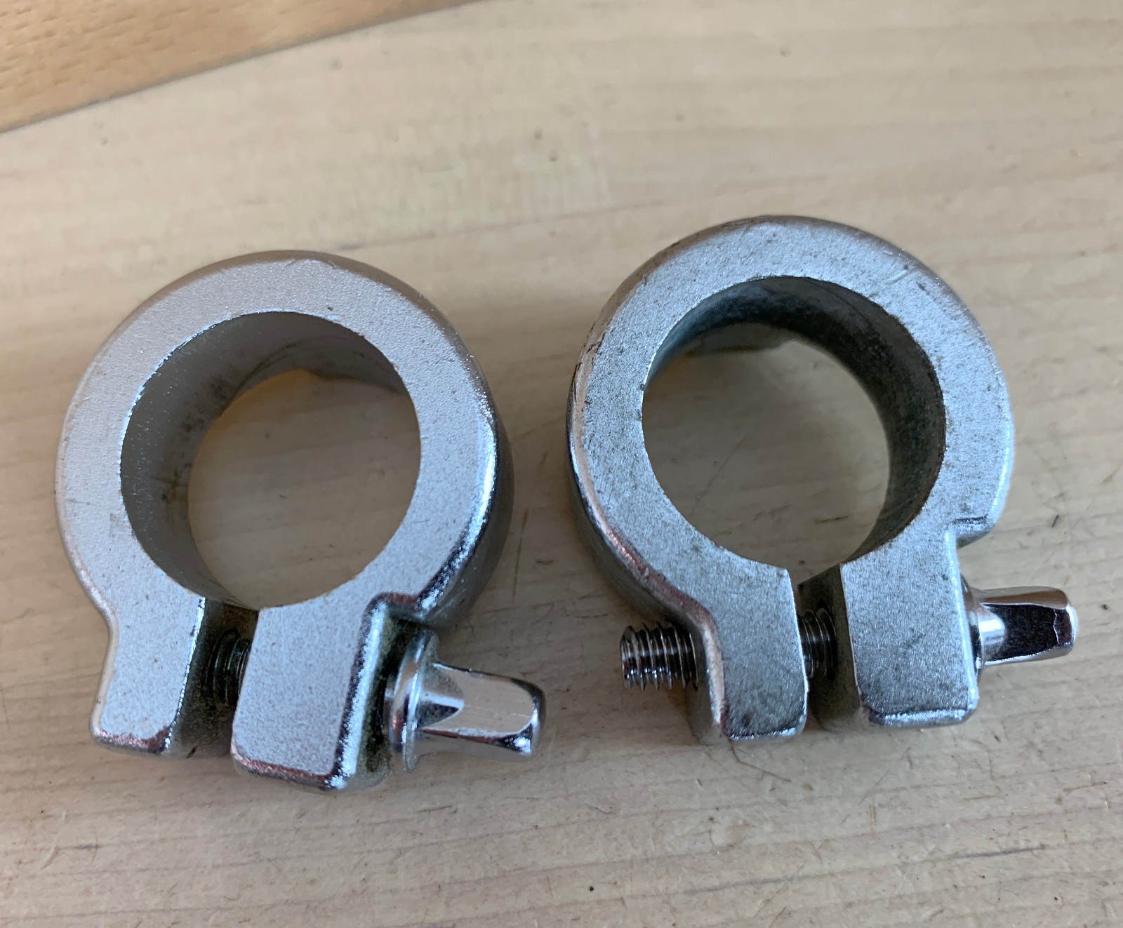 Lot of 2 Pair 7/8-Inch Rack Tom MEMORY LOCK Stop Collar Parts 80s 90s Vtg Import