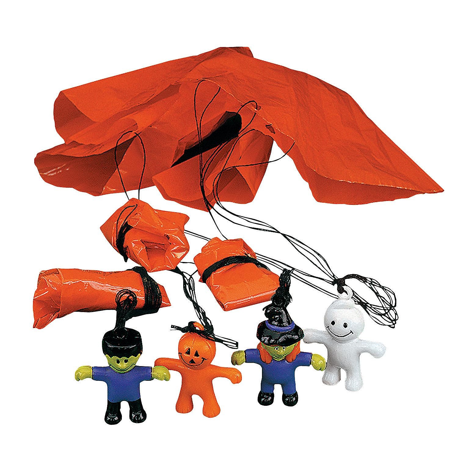 Mini Halloween Character Paratroopers (Set of 48) - Monster, Witch, Ghost